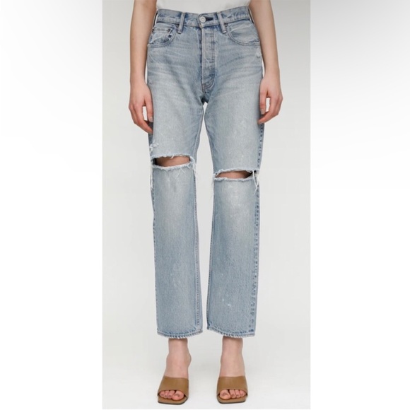 MOUSSY Vintage Teaneck Wide Straight Distressed Jeans - 31 - Picture 4 of 10